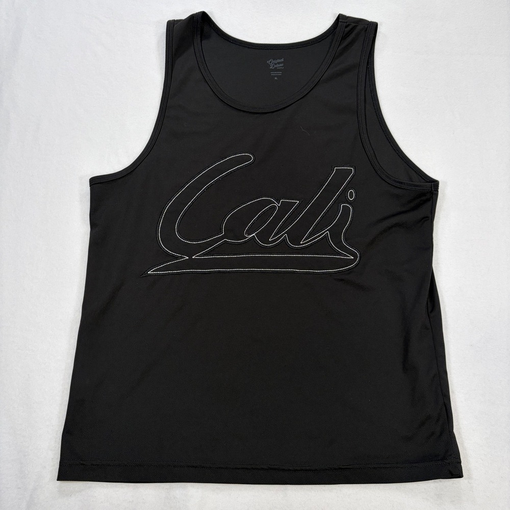 Original Deluxe Supply Cali Tank Top Mens XL Black Embroidered Sleeveless Summer